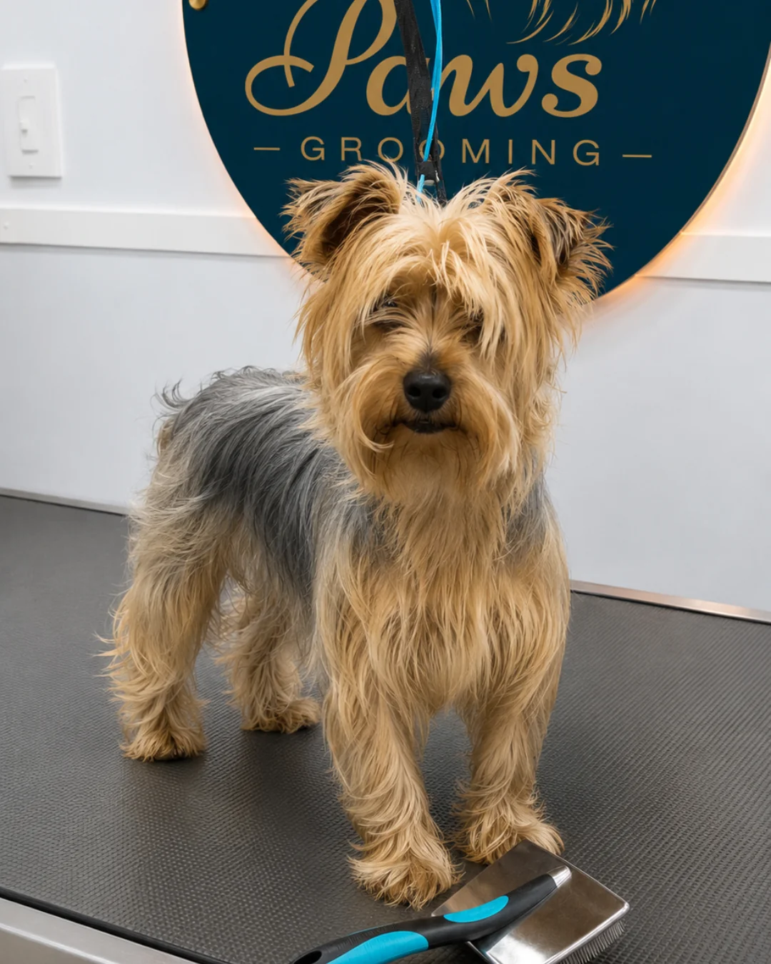 Pet before soft coat grooming treatment