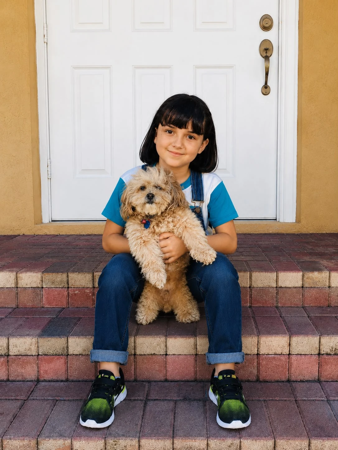 Genesis as a child with a dog