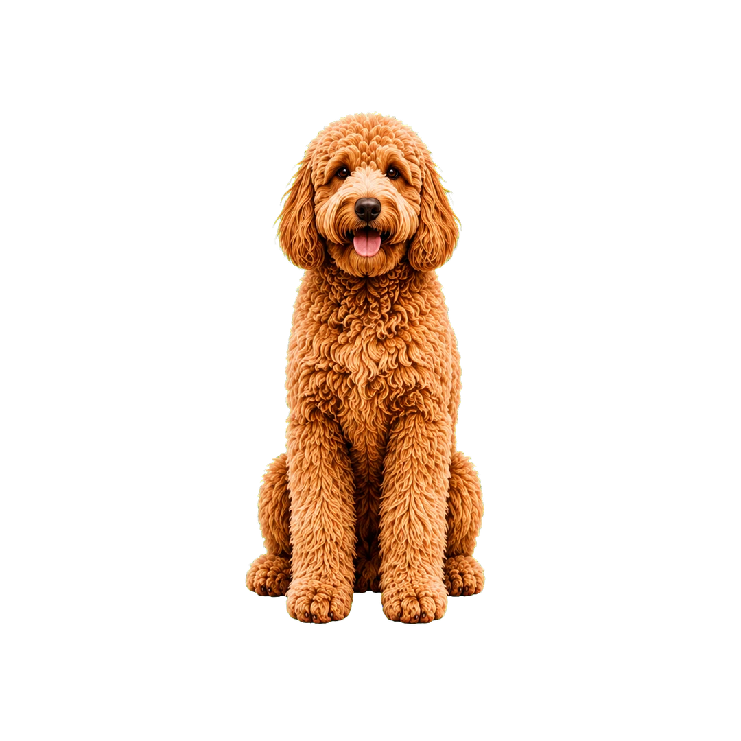 Large and extra large Goldendoodle size example