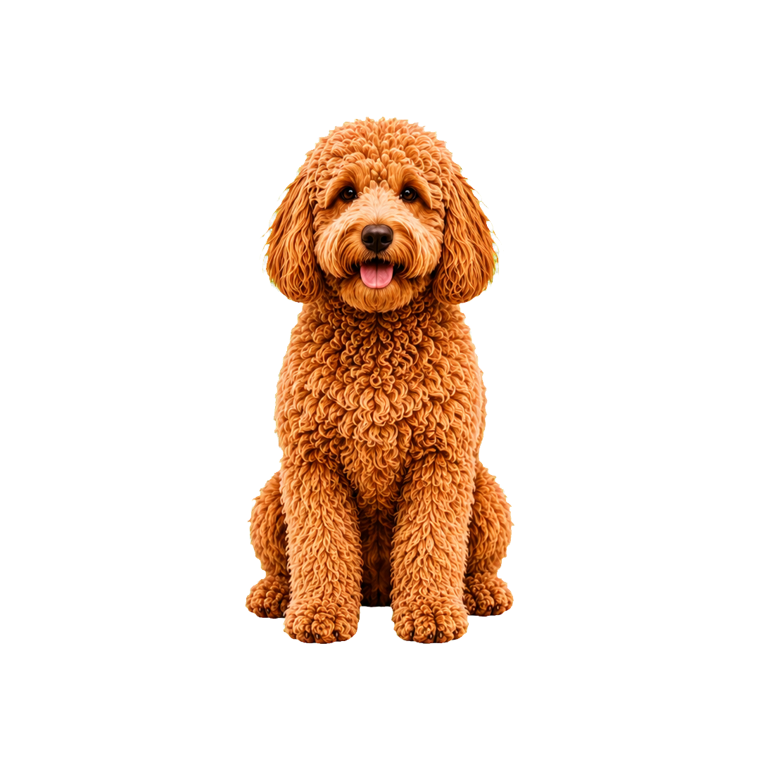 Small and medium Goldendoodle size example